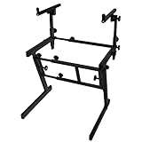 On-Stage KS7365EJ Pro Heavy-Duty Folding-Z Keyboard Stand with 2nd Tier,Black