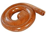 Spiral Shaped Didgeridoo SOLID MAHOGANY Wood Didgeridoo Percussion Instrument - PROFESSIONAL SOUND - JIVE BRAND (Spiral, Natural Brown)