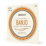 D'Addario EJ55 Banjo Strings 5 String Set - Banjo Strings Set - Phosphor Bronze, Medium, 10-23